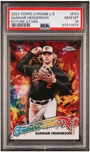 Logofractor cromado Topps 2023 Gunnar Henderson RC Future Stars PSA 10 💎 como nuevo - Imagen 1 de 3