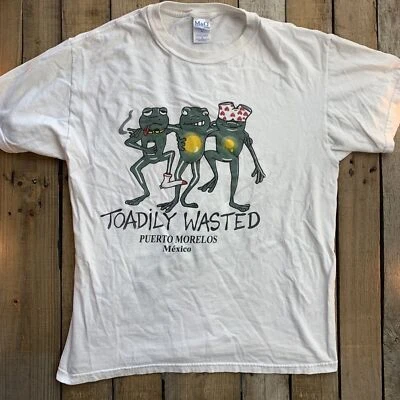 Toadily Wasted Puerto Morelos Mexico Mens T-Shirt Size M - Image 1 of 4