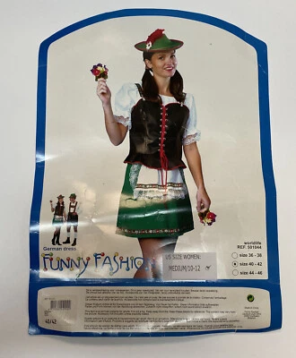 Octoberfest Womens Costume Funny Fashion  Medium 10/12 Black Corset Dirndl NWT - Image 1 of 4