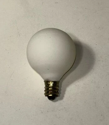 Candelabra Base Light Bulb Globe 10W 120V G12.5(BRAND NEW)Outside White S3830 - Image 1 of 4