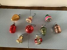 9 VTG Shiny Brite Mixed Type Lot Of Christmas Tree Ornaments