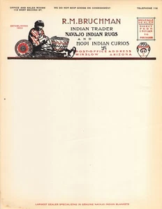 Winslow, Arizona BRUCHMAN Indian Navajo Hopi Letterhead ** Good Luck Swastica - Picture 1 of 1