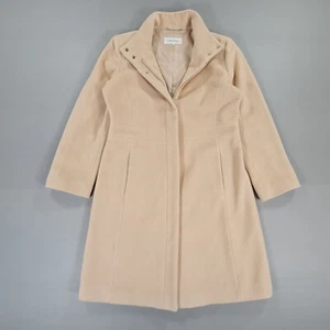 Calvin Klein Womens Coat Beige 10 UK Full Zip Wool Angora Soft - Picture 1 of 10