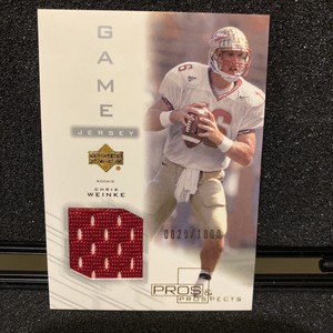 2001 UD Pros And Prospects Chris Weinke ROOKIE Patch Panthers 829/1000 B1