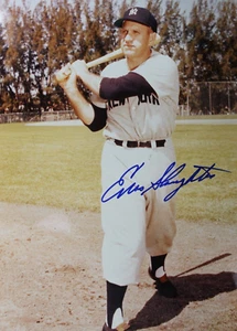 Enos Slaughter (d.2002) NY Yankees HOF Autographed 8x10 Signed Photo JSA - Picture 1 of 5
