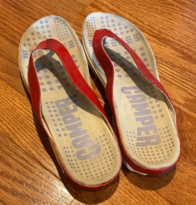 Винтажные женские сандалии-шлепанцы CAMPER красные размер 39 ЕС летние повседневные - Изображение 1 из 3