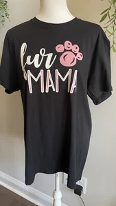 Fur mama Is Funny Large Gift Womens Short Sleeve Ladies T Shirt Pet Inspired - Picture 1 of 5