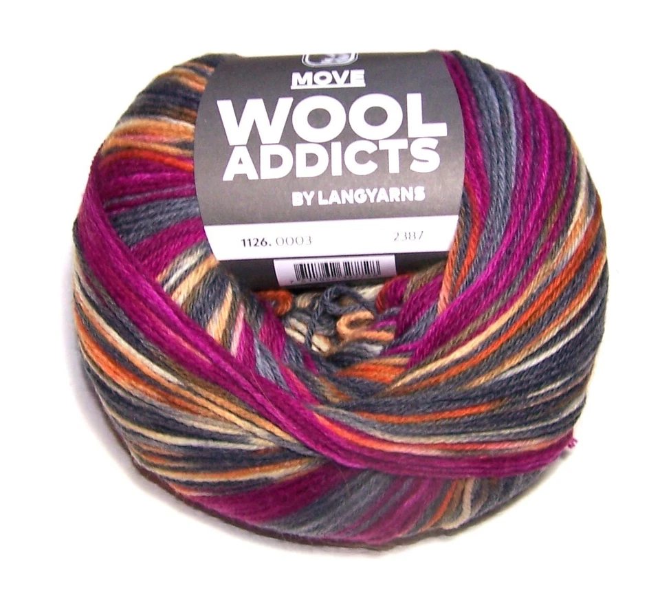 100g ball Lang Wool Addicts MOVE Merino & Nylon machine washable sock yarn #0003 - Image 1 of 1