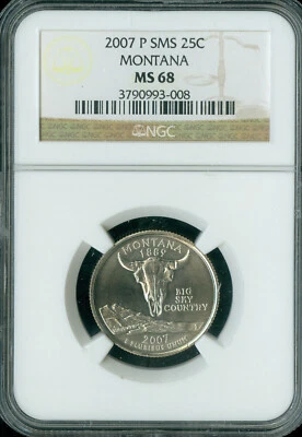 2007 P MONTANA QUARTER NGC MS68 SMS PQ 2ND FINEST REGISTRY RARE * - Image 1 of 2
