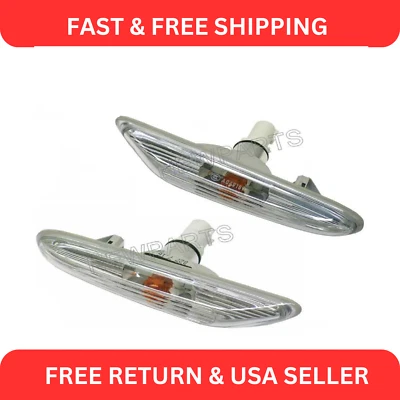 Conjunto de pares de lentes brancas luz lateral adicional frontal esquerda e direita para BMW E60 E61 - Imagem 1 de 2