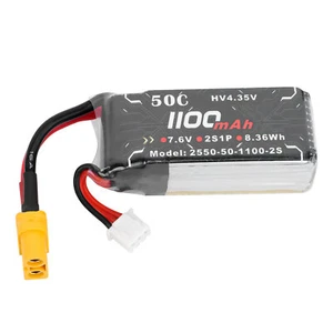 7,6V 1100mAh 2S Short Lipo Akku Batterie XT60 50C für RC Auto Flugzeug - Bild 1 von 7