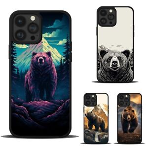 For Apple iPhone For Samsung grizzly bear mountain Trendy Cover