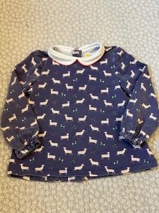 Mini Boden Girl's Reindeer Top Peter Pan Collar 3-4yr - Picture 1 of 3
