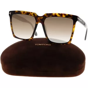 Gafas de sol Tom Ford Sabrina FT0764 52H Habana/negras polarizadas de gran tamaño TF 0764 - Imagen 1 de 8