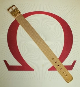 18MM MILANESE GOLD MESH BUCKLE WATCH BAND WATCHBAND BRACELET STRAP FIT OMEGA CU - Picture 1 of 4
