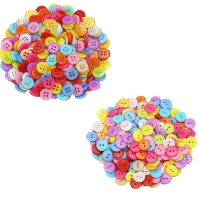 200 Pcs Craft Buttons Round Buttons Plastic Buttons Colourful Buttons for Sewing - Image 1 of 4