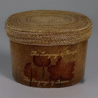 1 Steamer Trunk Style Nesting Box Lid Language Leaves Philippines 11.25"x8.5”x8" - Image 1 of 4