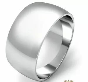 925 Sterling Silver Womens Mens 12mm D Shape Wedding Band Ring All Sizes - Picture 1 of 1