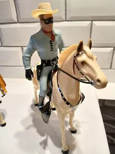 Vintage Toys; Lone Ranger and Tonto Figures / Horses, Silver and Scout c. 1958 - Picture 1 of 4