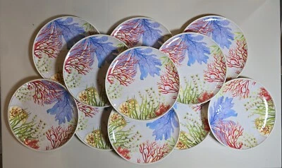 Platos de cena Better Home 11 piezas de plástico melamina coral concha marina costera Foto 1 de 4