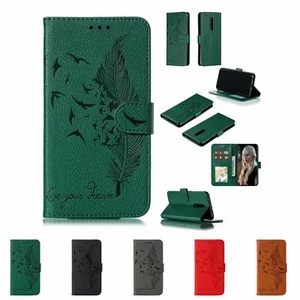 Flower Feather Wallet Phone Case For iPhone 11 12 13 14 15 16 Pro Max XR 7 8 SE - Picture 1 of 20
