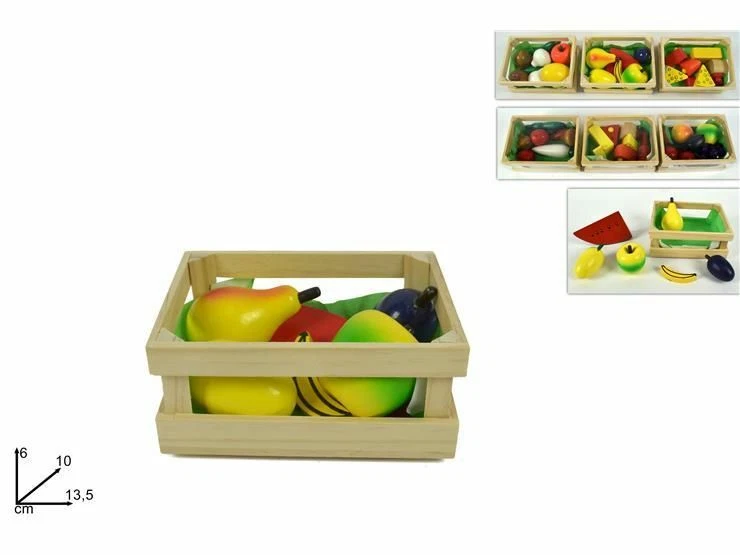 x Cassetta Con Frutta Verdura In Legno Gioco Giocattolo Bambini Bimbi dfh - Immagine 1 di 1