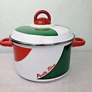 Vintage Pasta Time 6 qt. Metrokane Enamel Cooking Pot & Lid Working Timer - Picture 1 of 10