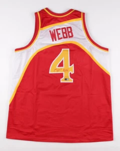 5' 6" Slam Dunk King ~Spud Webb~ Atlanta Hawks Signed Basketball Jersey TriStar - Picture 1 of 3