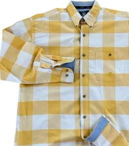 Wrangler 20x Camicia Uomo L Giallo Plaid Manica Lunga Bottoni Western Cotone - Foto 1 di 12