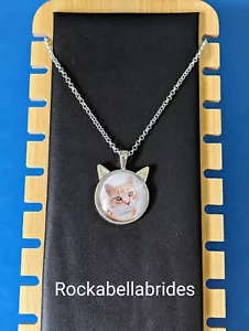 Personalised Pet Cat Photo Pendant Necklace Gift pet loss Memorial keepsake - Picture 1 of 2