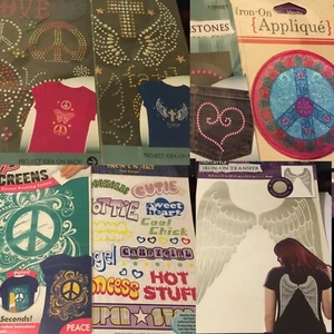 20 Bulk Iron On Fabric Transfers Embroidered Patches Diamond Gems Stickers New - Picture 1 of 3