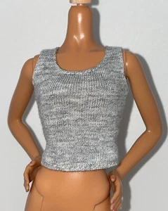 Barbie Signature @BarbieStyle Made to Move Doll #2 Fitted Gray Tank Top Shirt - Picture 1 of 4