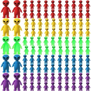 100 Pcs Mini Alien Figures Bulk Colorful Glow in The Dark Small Little Alien ... - Picture 1 of 7