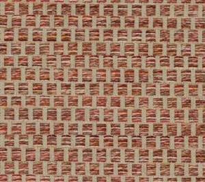 Tela de tapicería geométrica Colefax & Fowler Lindsey rojo tomate sobre arena de 5,5 yardas - Imagen 1 de 10