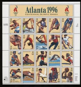Stati Uniti 1996 Giochi olimpici di Atlanta foglio nuovo gomma integra MNH