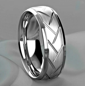 Ring Edelstahl 8mm breit Damen Herren Größe 16 bis 22 - Bild 1 von 1