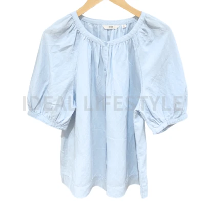 Blusa UNIQLO Mezcla de Lino Manga Volumen S-3XL Manga Raglán Mujer 475655 Nueva con Etiquetas Foto 1 de 4