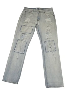 7 For All Mankind Jeans Womens Size 27 Patched Distressed Light Wash Denim - Picture 1 of 10