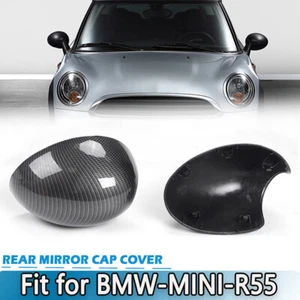 2pcs For Mini Cooper R55 R60 Rearview Mirror Cover Carbon Fiber Look Replacement - Picture 1 of 13