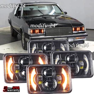 4PCS 4x6" inch LED Headlights DRL Hi/Lo Fit 1982-1987 Buick Regal Century DOT - Picture 1 of 12