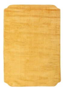 8x11 Gold hand loom Rugs Viscose Beautifull soft Shiny loop carpet - Picture 1 of 4