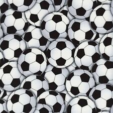 Timeless Treasures Sports Packed Soccer Balls White 100% Cotton Fabric by Yard
