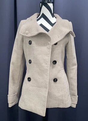 H&M Tan/Beige Double Breasted Jacket / Pea Coat Sz 4, Excellent Condition - Image 1 of 4