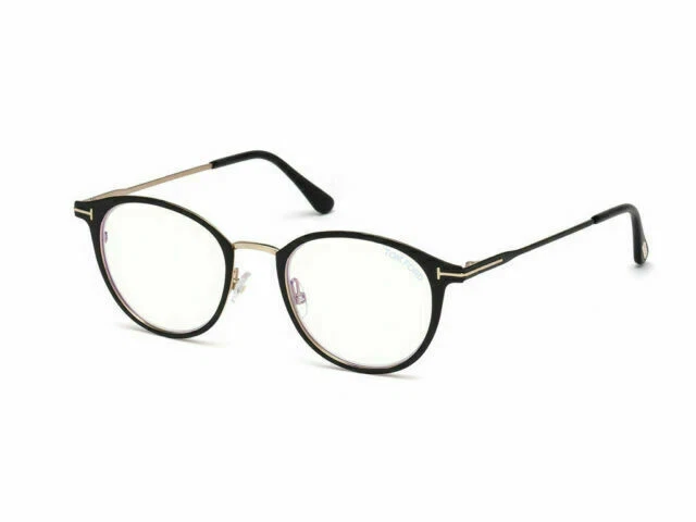 Tom Ford FT5528-B 002 49-22 145 mm Eyeglasses Round Matte Black with Polarized Lenses