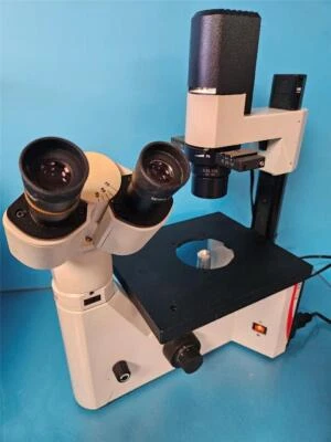 MICROSCOPIO BINOCULAR DE CULTIVO DE TEJIDOS DE CONTRASTE INVERTIDO LEICA FASE DMIL CON 4 OBJ Foto 1 de 4