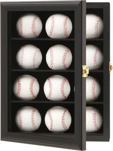 12 Baseball Vitrine Schrank Gestell für Baseball Schattenbox mit UV Schutz - Bild 1 von 7