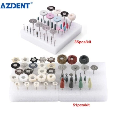 Kit de pulido de laboratorio dental HP de 35/51 piezas cepillo de fresas de diamante para porcelana compuesta Foto 1 de 3