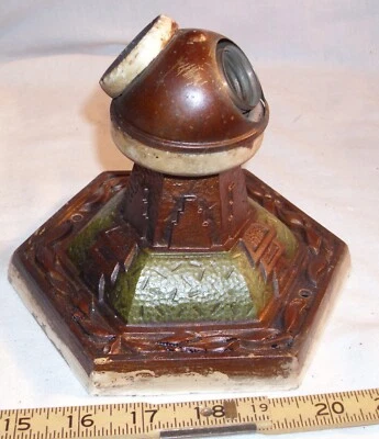 ART DECO 2 BULB LIGHT CEILING FIXTURE 1930s ORANTE CAST IRON Foto 1 de 4