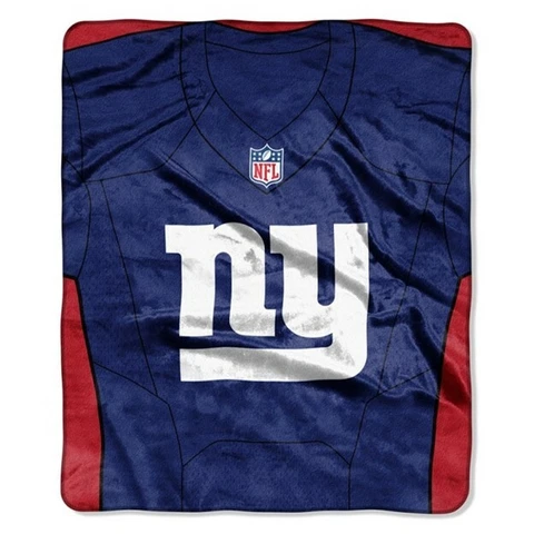New York Giants Jersey Design 50" by 60" Plush Raschel Throw Blanket - NFL Cover
