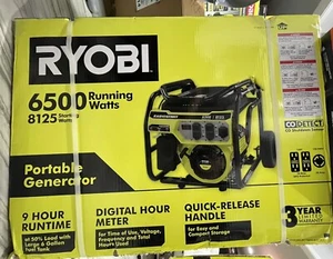 Ryobi 6500watts Generator RY906500VNM-9hour Runtime/digital hour meter- New - Picture 1 of 3